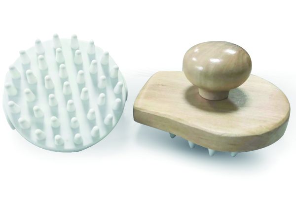 wooden and silicone brush